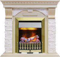 Dimplex Каминокомплект Dublin - Слоновая кость с патиной / Сланец крем с очагом Danville Antique Brass FB2