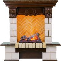 Dimplex Каминокомплект Pierre Luxe угловой - Темный дуб / Шампань (Высота 975мм) с очагом Cassette 400 NH