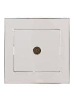 Розетка телевизионная проходная TV СП Rain с хром. боковой вставкой бел. LEZARD 703-0225-129