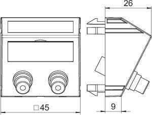 Рамка Modul45 мультимедийная Audio-Cinch MTS-2R F RW1 бел. OBO 6105078