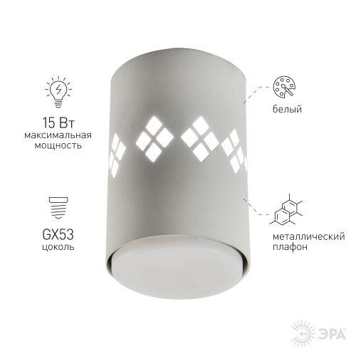 Светильник OL10 LD GX53 WH настенно-потолочный спот бел. подсветка 1 W ЭРА Б0050269