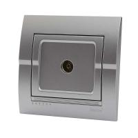 Розетка телевизионная проходная TV СП Deriy серебр. металлик LEZARD 702-2828-129