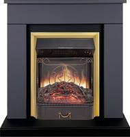 Royal Flame Каминокомплект Bergen (Разборный) - Серый графит (Ширина 900 мм) с очагом Majestic FX M Brass