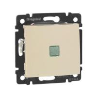 Выключатель 1-кл. СП Valena 10А IP31 250В с зел. индикацией механизм сл. кость IEK 774310