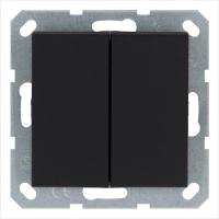 Переключатель перекрестный 2-кл. 10А IP20 механизм черн. матов. soft touch Jasmart G3014PB
