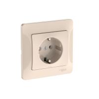 Розетка Glossa 16А с заземл. быстрозажим. клем. в сборе беж. SE GSL000242S