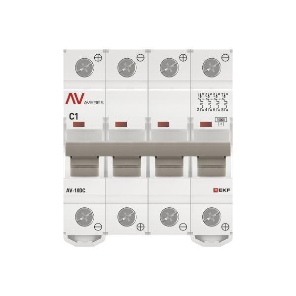 Выключатель автоматический 4п C 1А 10кА AV-10 DC AVERES EKF mcb10-DC-4-01C-av