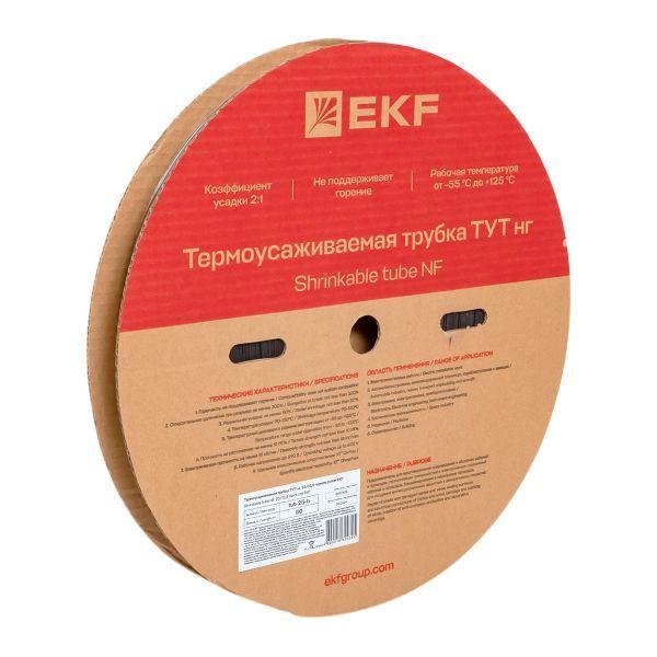 Трубка термоусадочная ТУТ нг 25/12.5 черн. PROxima (уп.50м) EKF tut-25-b