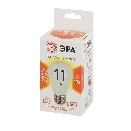 Лампа светодиодная A60-11w-827-E27 грушевидная 880лм Эра Б0030910