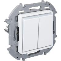 Переключатель модульный 2-кл. Inspiria 250В 10AX с подсветкой бел. IEK 673665