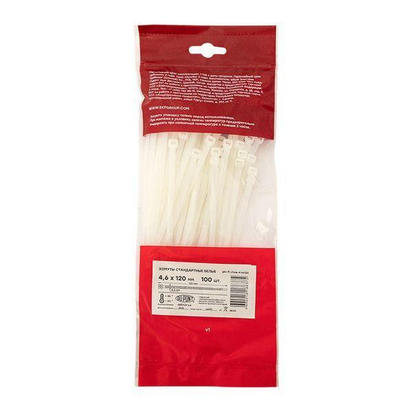 Хомут P6.6 4.6х120 FlexLock стандартный бел. (уп.100шт) PROxima EKF plc-fl-ctsw-4.6x120