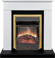 Royal Flame Каминокомплект Bergen (Разборный) - Белый с черным (Ширина 900 мм) с очагом Majestic FX Brass