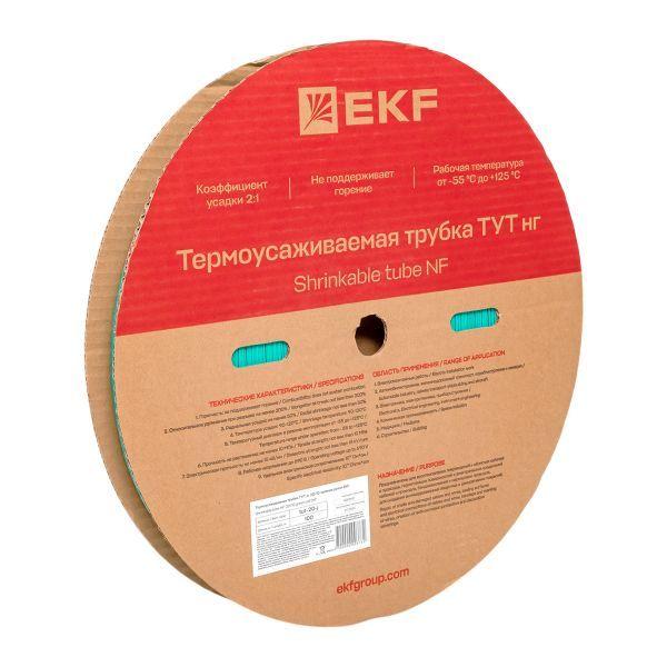 Трубка термоусадочная ТУТ нг 20/10 зел. (уп.100м) EKF tut-20-j