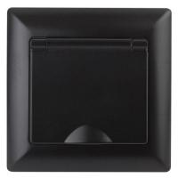 Розетка 1-м СП Solo 4-203-05 16А 250В IP20 2P+E Schuko с заземл. защ. крышка антрацит Intro Б0053661