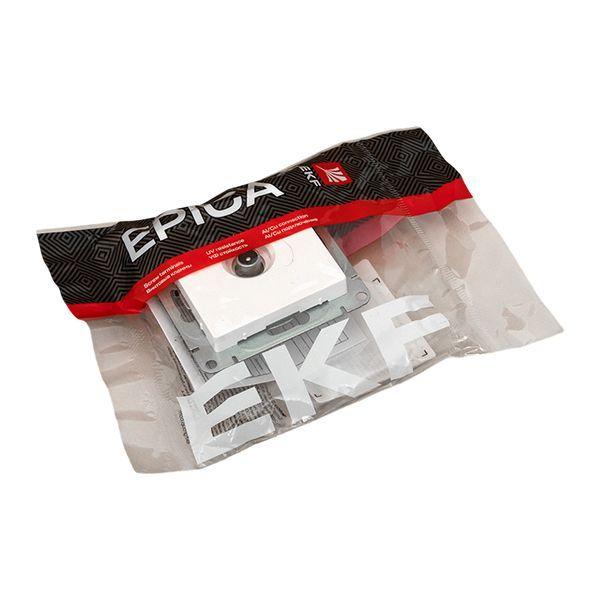 Розетка телевизионная оконечная TV СП Эпика механизм бел. EKF UP1-SOW-TV-3