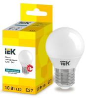 Лампа светодиодная Alfa 10Вт G45 шар 4000К нейтр. бел. E27 230В IEK LLA-G45-10-230-40-E27