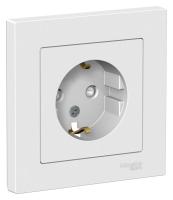 Розетка AtlasDesign с заземл. со шторками 16А в сборе лотос SE ATN001344