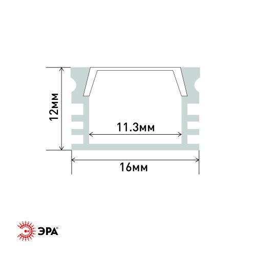 Комплект с накладным анодир. профилем CAB261 16х12мм 2м 1612 Эра Б0039462