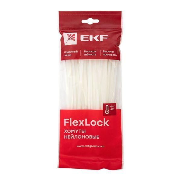 Хомут P6.6 4.6х180 FlexLock стандартный бел. (уп.100шт) PROxima EKF plc-fl-ctsw-4.6x180
