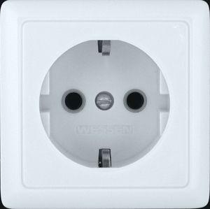 Розетка 1-м ОП Хит 16А IP20 250В с заземл. без защ. шторок с изолир. пластиной бел. SE RA16-133I-B