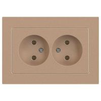 Розетка 2-м СП Accent 6-204-04 16А IP20 250В 2P AL/CU шампань Intro Б0063462
