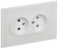 Розетка 2-м SKANDY 10А без заземл. без защ. шторок для плоской вилки SK-R03W арктич. бел. IEK SK-R20-10-K01