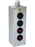 Пост кнопочный ПКУ 15-21.141-54 У2 (2хКЕ081/2 (1з+1р) черн. + 2хКЕ081/2 (1з+1р) красн. + PG-21) пост управления Электротехник ET054492