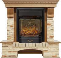 Royal Flame Каминокомплект Pierre Luxe - Дуб / Сланец с очагом Majestic FX M Black RC