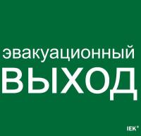 Этикетка самоклеящаяся 310х280мм "Эвакуационный выход" IEK LPC10-1-31-28-EVV