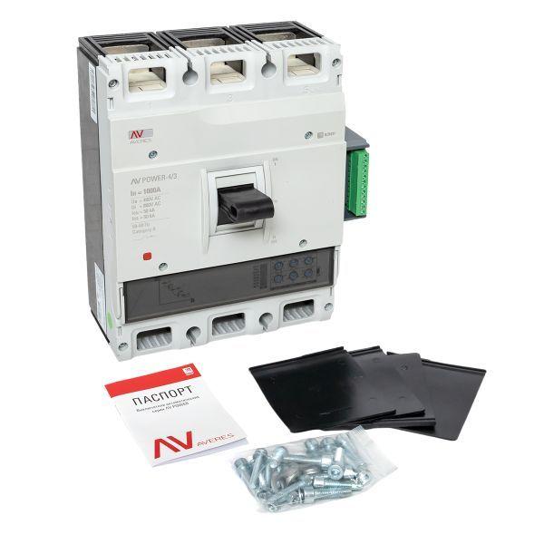 Выключатель автоматический 3п 1000А 50кА AV POWER-4/3 ETU2.2 AVERES EKF mccb-43-1000-2.2-av