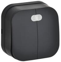 Выключатель 2-кл. ОП GLORY ВС20-2-1-ХЧм 10А с индикацией черн. матов. IEK EVH21-K02M-10