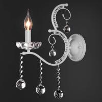 Бра Eurosvet 10107/1 глянцевый белый/прозрачный хрусталь Strots