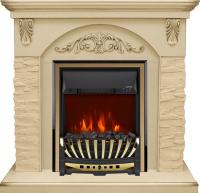 Royal Flame Каминокомплект Bern Сланец крупный бежевый / Алебастр темная патина с очагом Aspen Gold