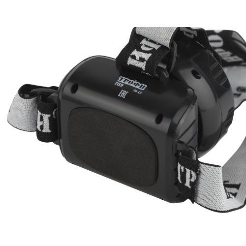 Фонарь аккумуляторный налобный TG9 9LED аккум. 4В 0.9А.ч ЗУ 220В (картон. упак.) Трофи C0045557