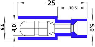 Разъем штекерный полностью изол. (AEM 2-156A) (уп.100шт) Rexant 08-0571