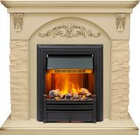 Dimplex Каминокомплект Bern Сланец крупный бежевый / Алебастр темная патина с очагом Brookline Black