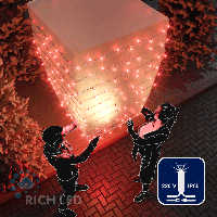 Светодиодная гирлянда Rich LED 10 м, 100 LED, 220 В, соединяемая, влагозащитный колпачок, красная, мерцающая, белый провод,