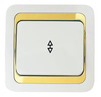 Выключатель проходной 1-кл. Mimoza с зол. вставкой Makel 12205