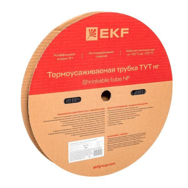 Трубка термоусадочная ТУТ нг 4/2 черн. (уп.200м) EKF tut-4-b