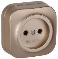 Розетка ОП GLORY РС20-2-ХШм 10А без заземл. без защ. шторок шампань матов. IEK ERH10-K37M-10