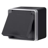 Розетка Werkel W5071234 черный с серебром