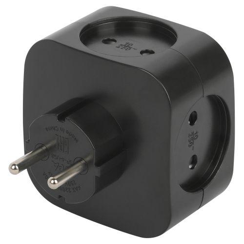 Разветвитель электрический SP-4-USB-B на 4 розетки 220В+ 2xUSB 2400мА без заземл 10А черн. Эра Б0049536