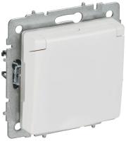 Розетка BRITE РСбш10-3-44-БрАБ 16А IP44 с заземл. защ. шторки с крышкой механизм арктич. бел. IEK BR-R16-16-44-K91