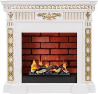 Dimplex Каминокомплект Greece - Белый с золотом с очагом Cassette 400 LNH-INT (с дровами)