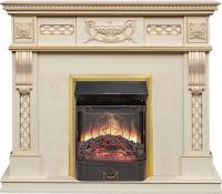Royal Flame Каминокомплект Corsica - Слоновая кость с патиной (Ширина 1100) с очагом Majestic FX M Brass