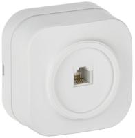 Розетка телефонная ОП RJ11 GLORY РТ20-ХБм бел. матов. IEK ETH10-K01M