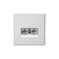 Розетка компьютерная 2-м ArtGallery RJ45 + RJ45 кат.5E механизм сталь SE GAL000985