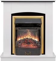 Royal Flame Каминокомплект Barcelona (Разборный) - Белый с черным с очагом Majestic FX Brass