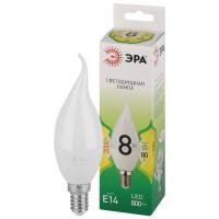 Лампа светодиодная GREEN LINE BXS-8W-830-E14 GL 8Вт свеча на ветру 3000К свет тепл. E14 Эра Б0067103