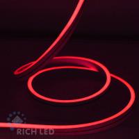 Светодиодный Гибкий Неон Rich LED, односторонний, красный, кратность резки 1 метр,  размер 8*16 мм, 24 В, 50 м